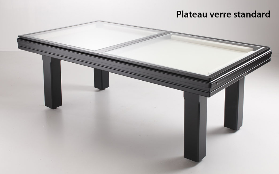 Glass top for billiard table convertible into a dining table - Billards Toulet