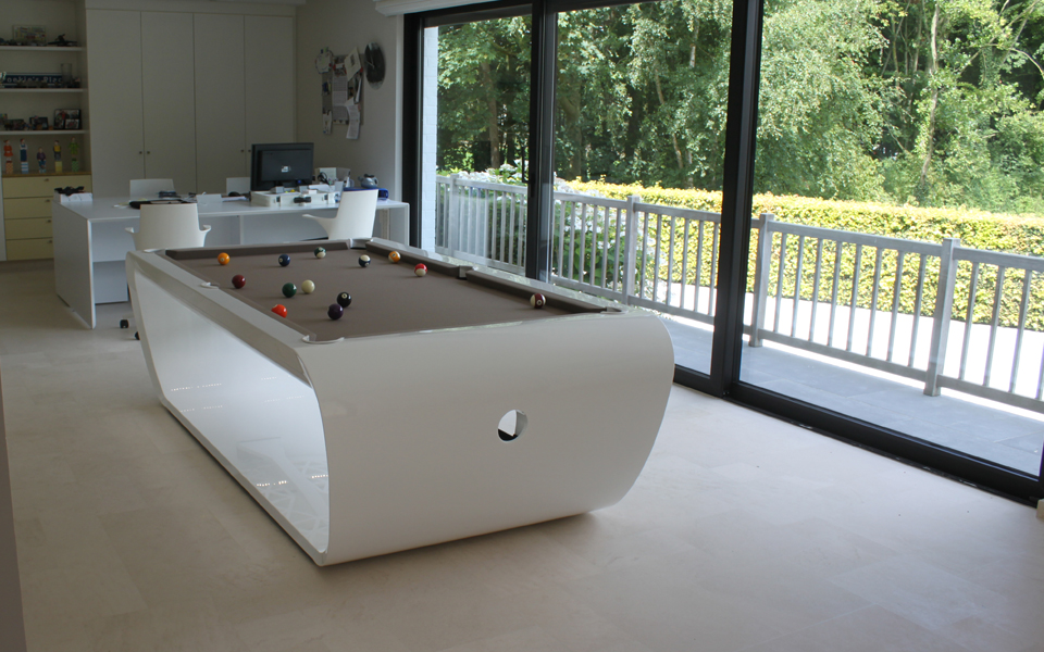 white and taupe billiard table design Blacklight - Billards Toulet
