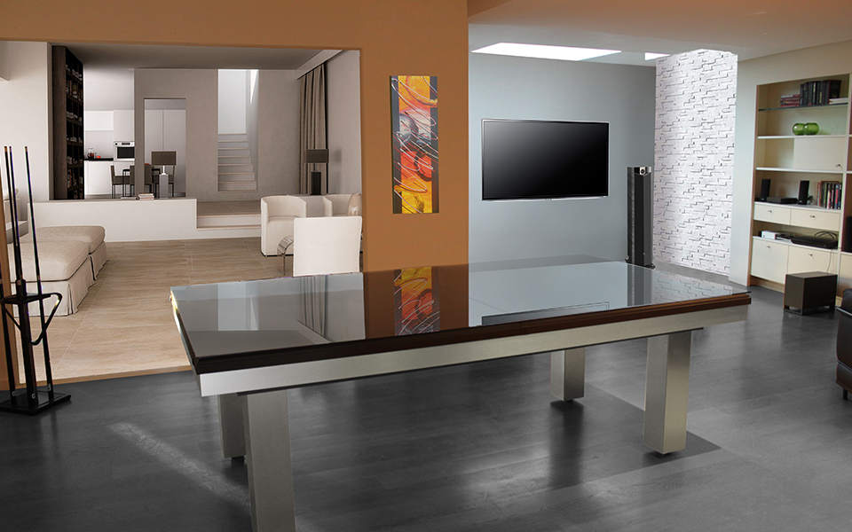 stainless steel design billiard table convertible - customizable - Billards Toulet
