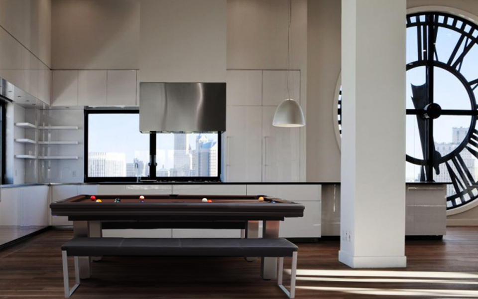Leather billiard table for kitchen - Modern billiards - Billards Toulet