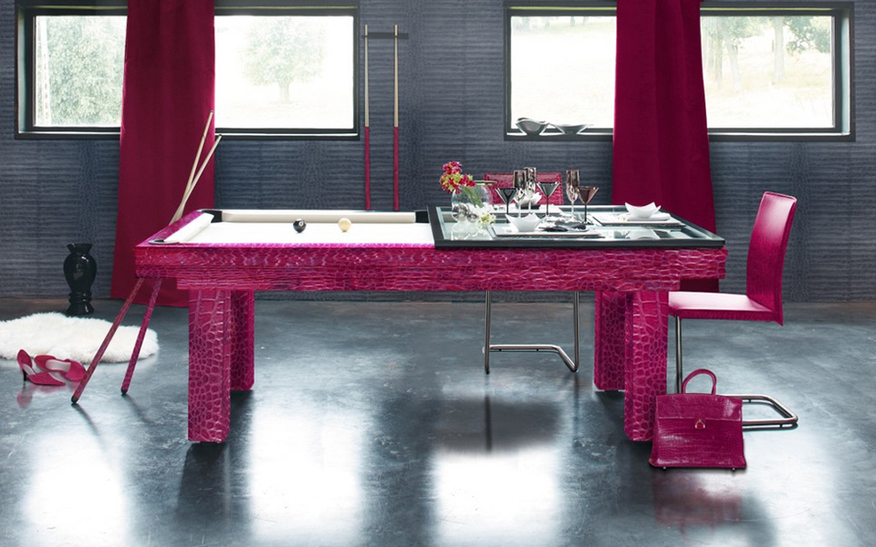 Pink Leather billiard table - customizable - Billards Toulet