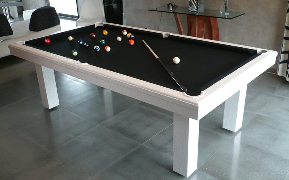 Leather billiard table white - luxury - Billards Toulet