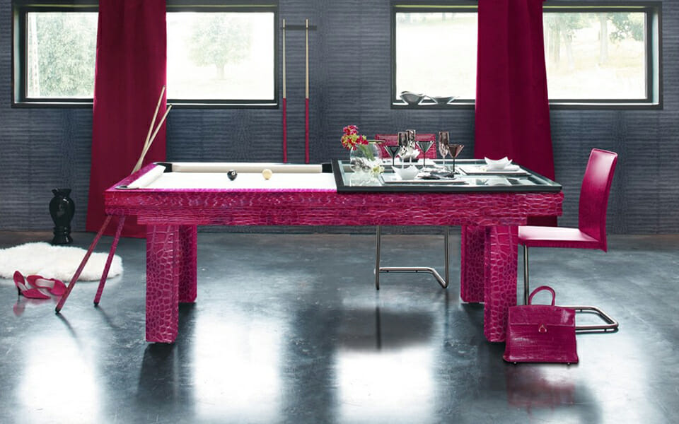 Leather billiard table pink - Billards Toulet