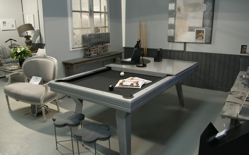 Pool table Pop - Modern billiard convertible into a dining table - Grey - Billards Toulet