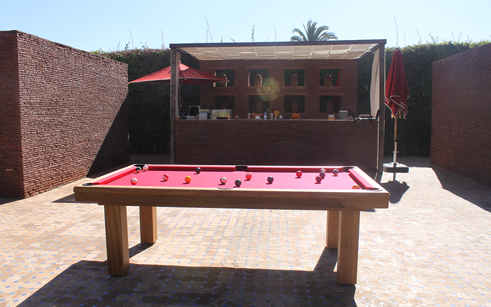 Pool table outdoor in teak - Modern billiard - Billards Toulet