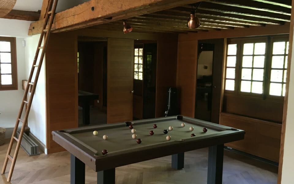 Leather pool table vintage - Billiards Toulet