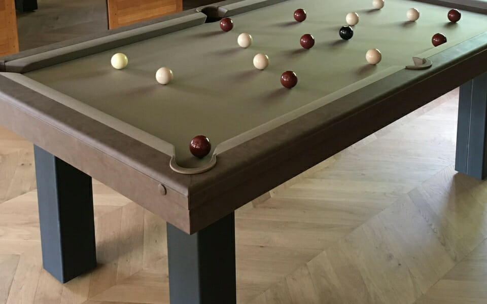 Leather pool table vintage - Billiards Toulet