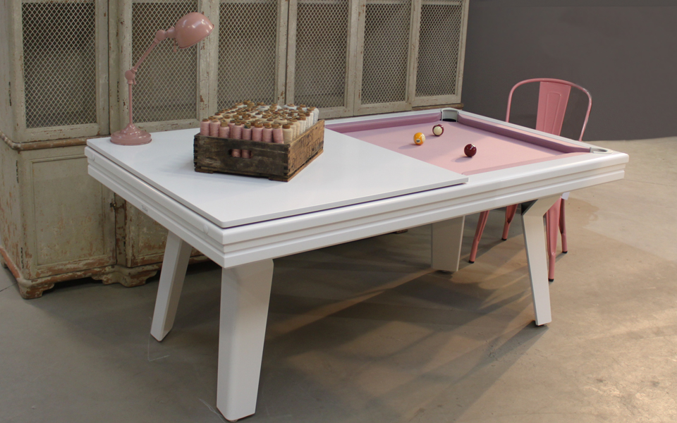 Billiard table Pop - modern billiard white and pink - Toulet
