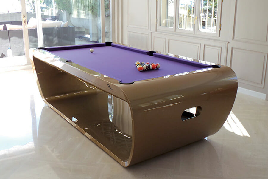 Gold and purple billiard table - design billiard Blacklight - Billards Toulet