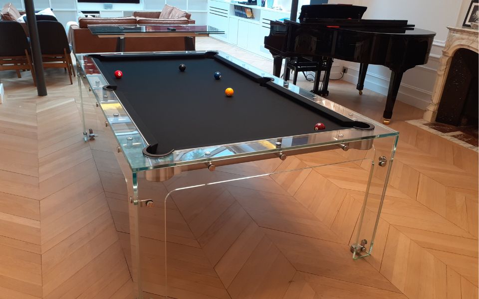american billiard glass design luxury - Carat Light pool table - Billards Toulet