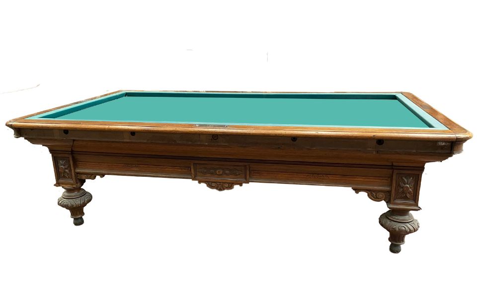 antique charles X pool table wood - Billards Toulet