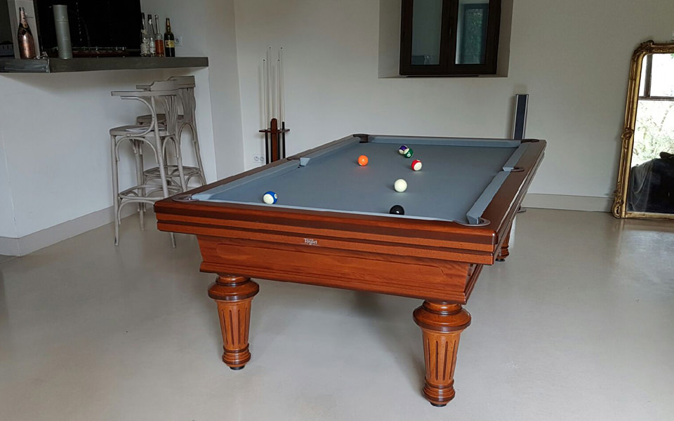 wooden classic billiard table Empereur - grey cloth - us balls - Billards Toulet