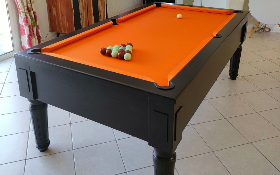 Billiard table cafe customizable black orange - Billards Toulet