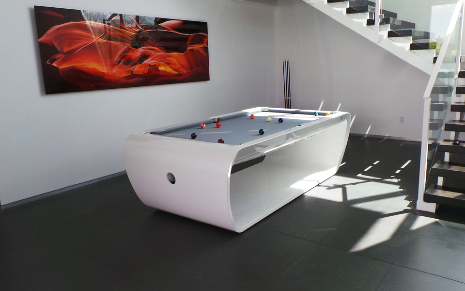 white and grey billiard table - Pool table Blacklight design - Billards Toulet