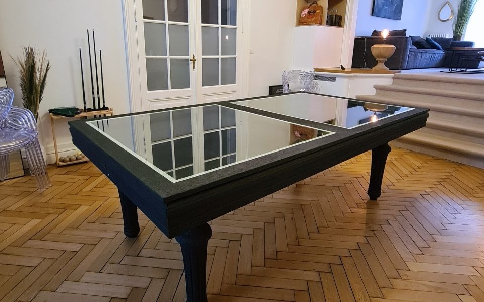 burnt wood billiard table convertible Excellence - Billards Toulet