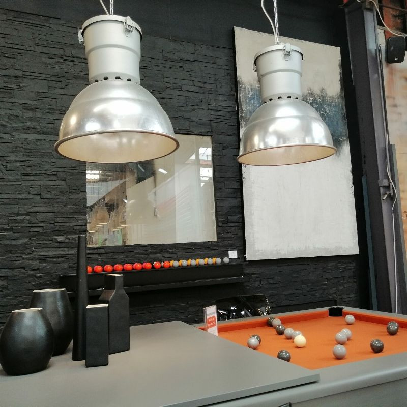 Industrial Grey Globe Chandelier for Billiards - Billard Toulet