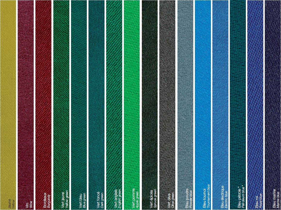 Color cloth americain billiard - Billards Toulet