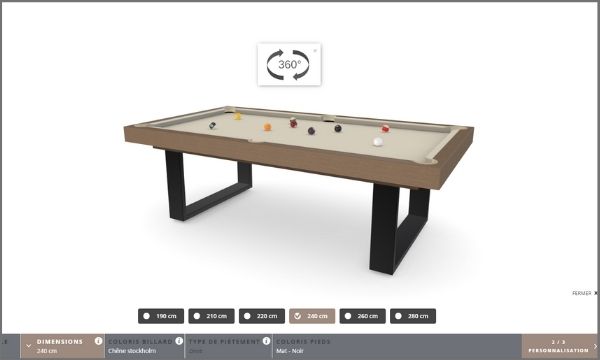 Configure pool table custom - Billards Toulet