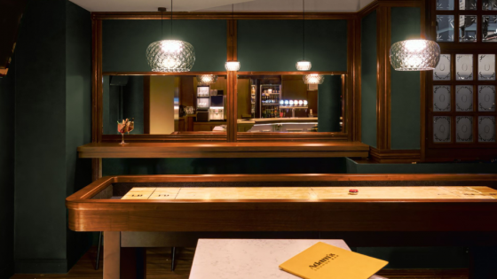 Custom made shuffleboard installation in Switzerland - Maison Toulet