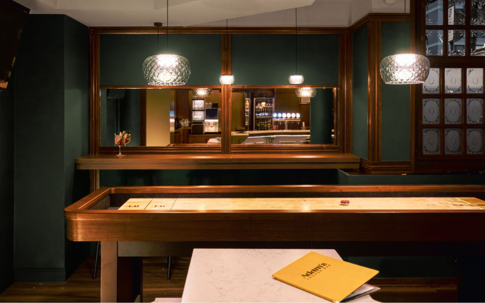 Custom made shuffleboard installation in Switzerland - Maison Toulet
