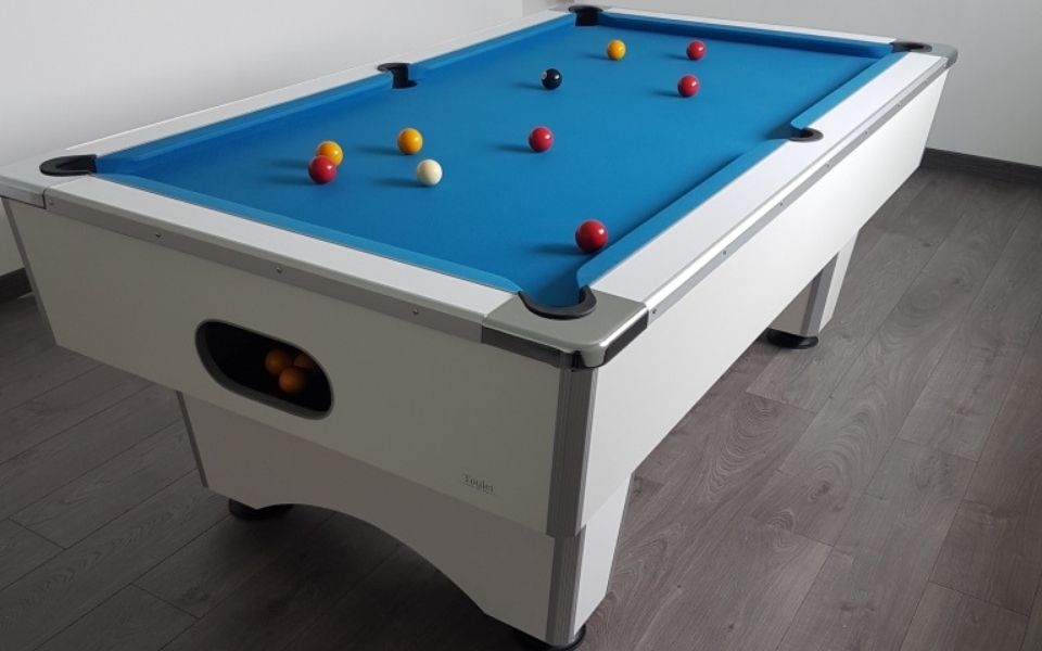 english pool table blackball white blue cloth Country - Billards Toulet