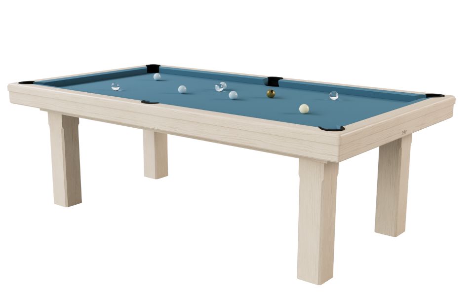 modern oak blue cloth pool table Broadway Toulet