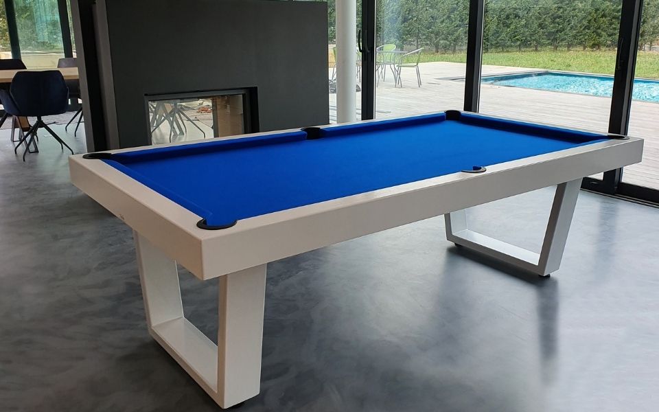 Modern billiard table white blue carpet - Iron - Billards Toulet