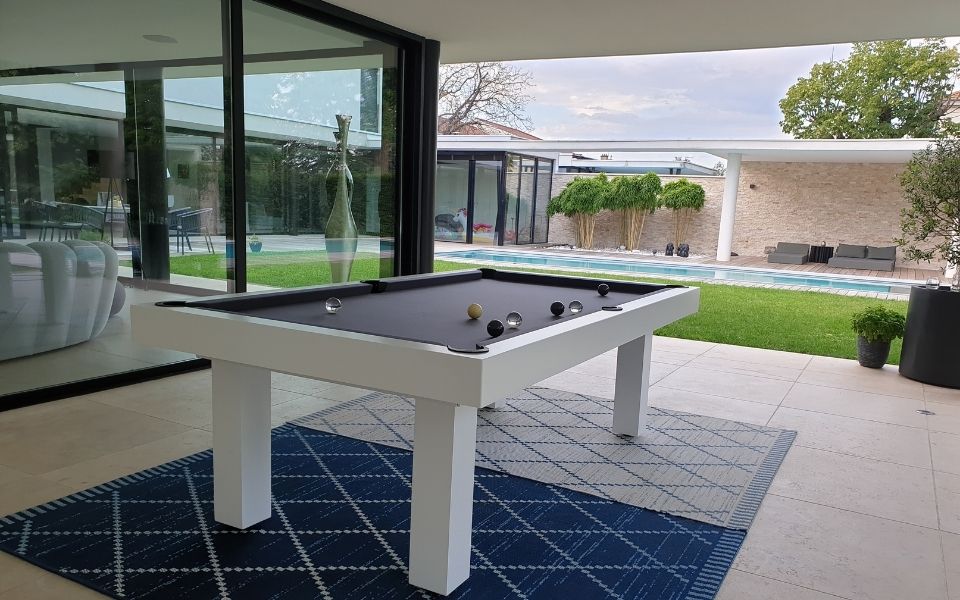 Outdoor billiard table convertible into outdoor garden table Teck - Billards Toulet