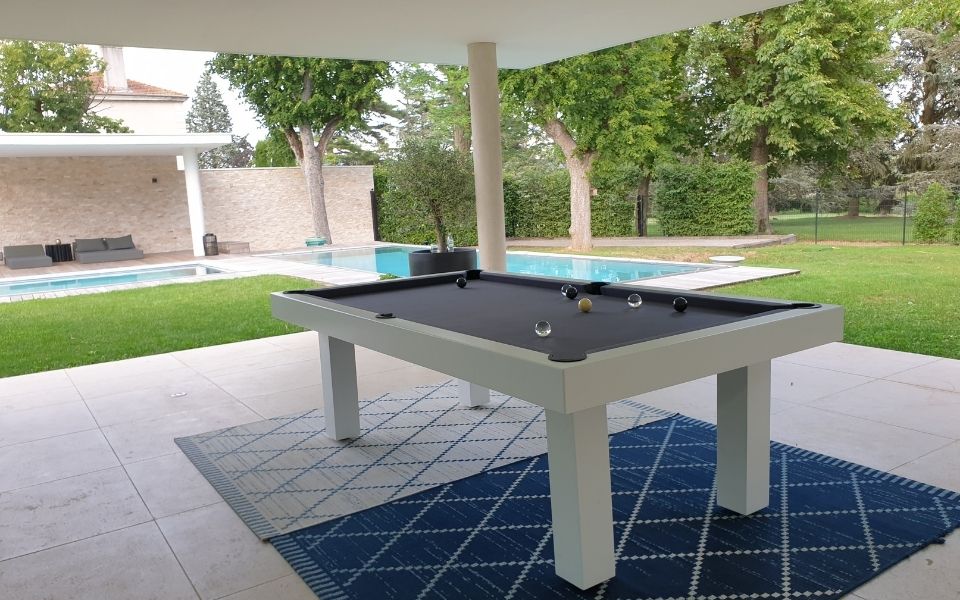 Outdoor billiard table convertible into outdoor garden table Teck - Billards Toulet