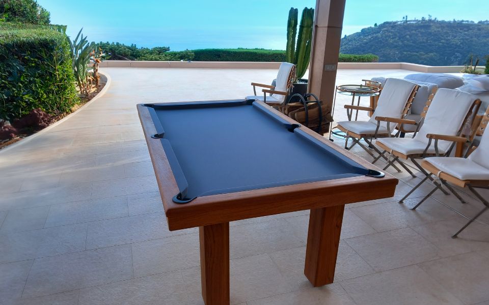 outdoor pool table teak Teck terrace - Billards Toulet