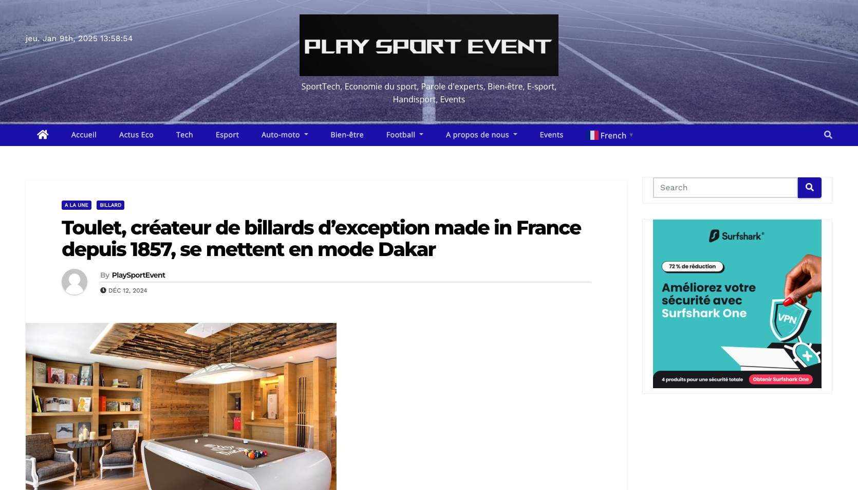 article play sport event billard toulet dakar