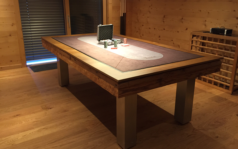 Pool table and poker top Megeve - Billiards design Toulet