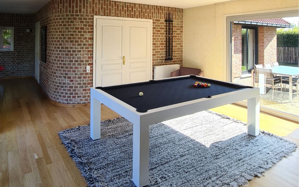 white pool table grey cloth american Pearl - Toulet