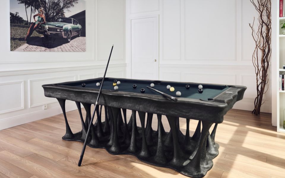 wood artistic pool table Black Bi - Billards Toulet