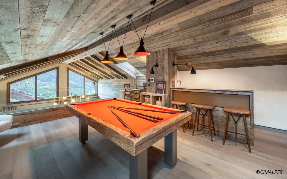wooden pool table cottage Megeve luxury - Billards Toulet